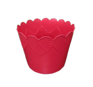 DT Red Heart Scalloped Bucket-Red