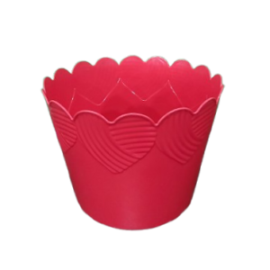 DT Red Heart Scalloped Bucket-Red