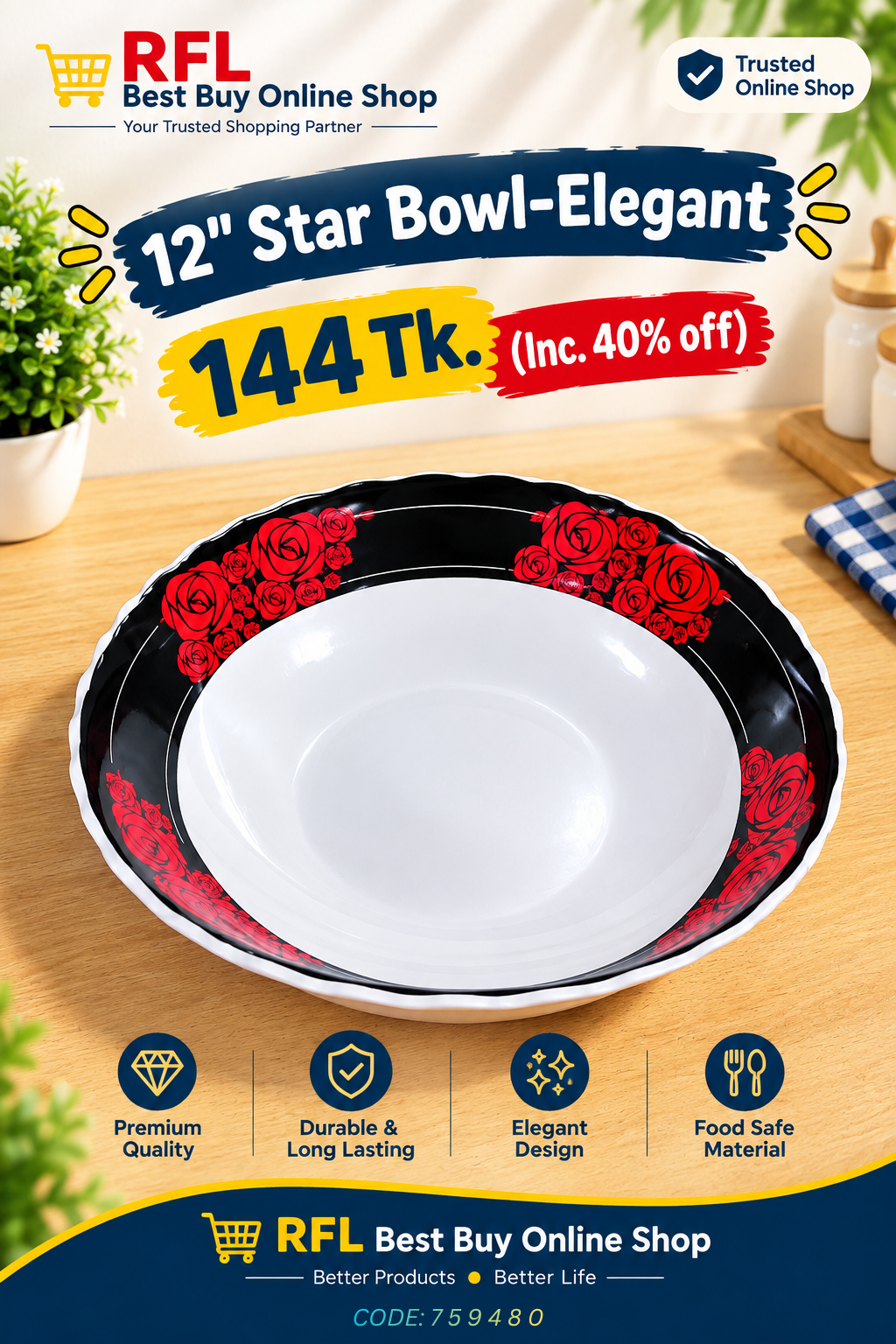 Italiano 12" Star Bowl - Elegant