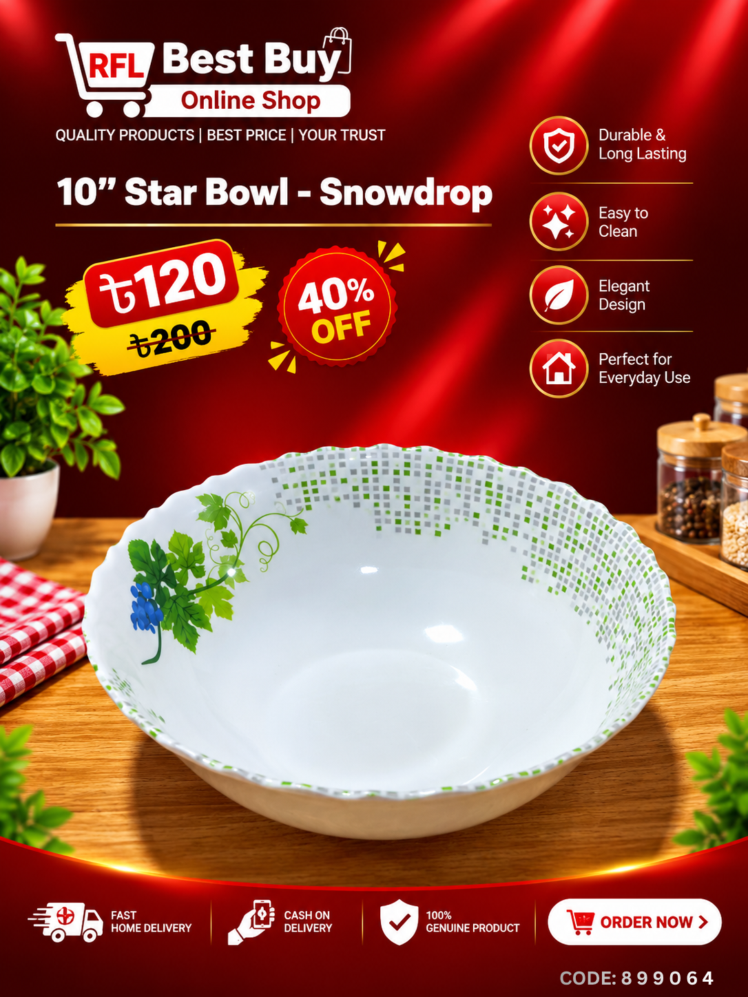 10" Star Bowl-Snowdrop